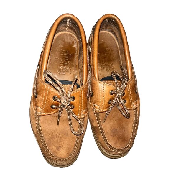 Sebago‎ Docksides 2 tone Brown Leather Slip-On Boat Shoes Womens Size 5.5 - Picture 4 of 7